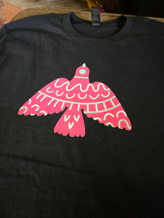 "Vibrant Bird" T-Shirt, Adult Medium, Crew Neck